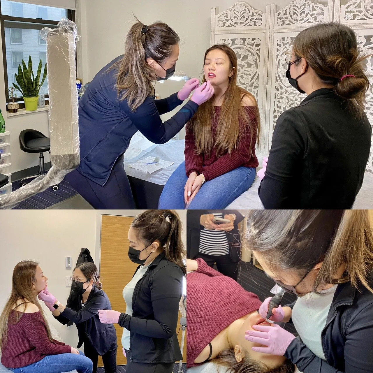 Students at a New Face by Christine lip blush training