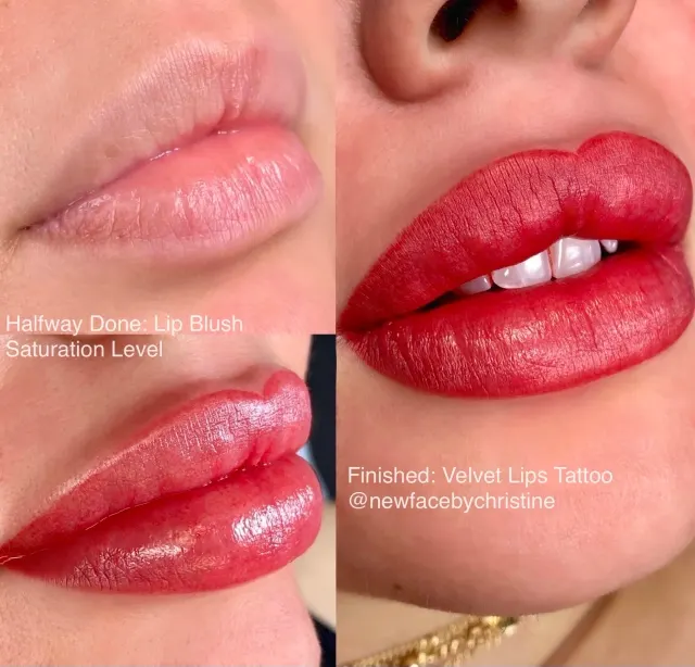 Lip Blush Tattoo result by New Face by Christine, NYC — photo 83