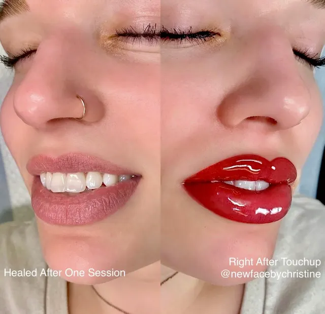 Lip Blush Tattoo result by New Face by Christine, NYC — photo 167